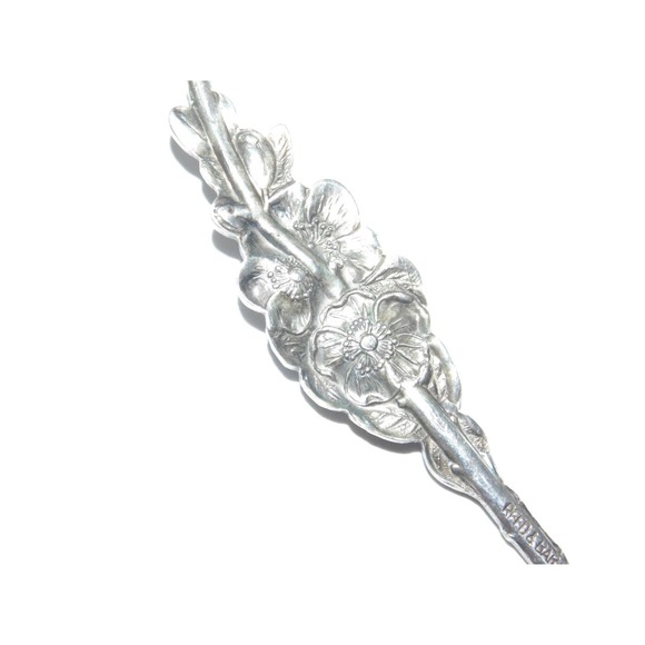 1964 Vintage REED BARTON Silver Plate Jelly Server Harlequin Apple Blossom Spoon - Picture 7 of 7
